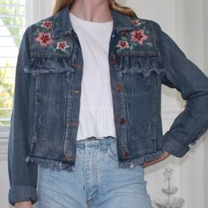 Embroidered jean jacket